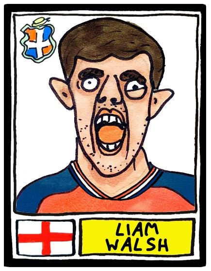 Luton Town Vol 4 - No Score Draws 'El Hattico' Edition - A3 print of 26 Wonky Panini-style Doodles of LTFC's 25/26 Wembley Winners