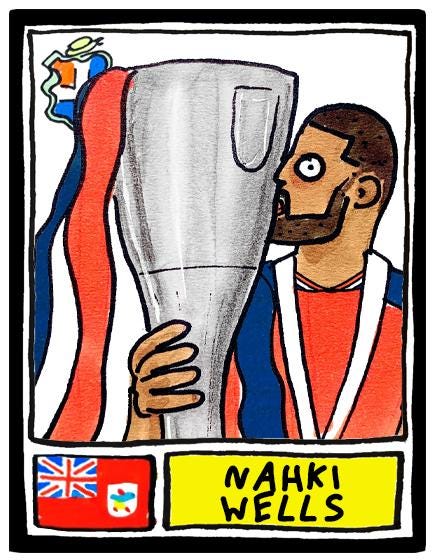 Luton Town Vol 4 - No Score Draws 'El Hattico' Edition - A3 print of 26 Wonky Panini-style Doodles of LTFC's 25/26 Wembley Winners
