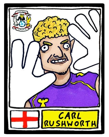 Coventry City Vol 2 - No Score Draws Sky Blues Going Up Edition - A3 print of 24 Wonky Panini-Style Doodles Of CCFC's Promotion-Winning Side
