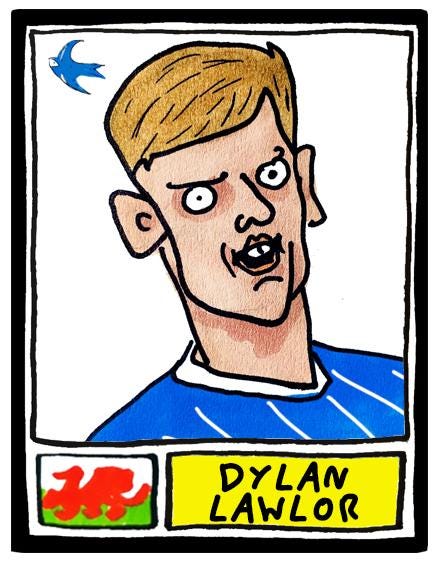 Cardiff City Vol 2 - No Score Draws Bluebirds Going Up Edition - A3 print of 24 Wonky Panini-Style Doodles Of CCFC's Promotion-Winning Side