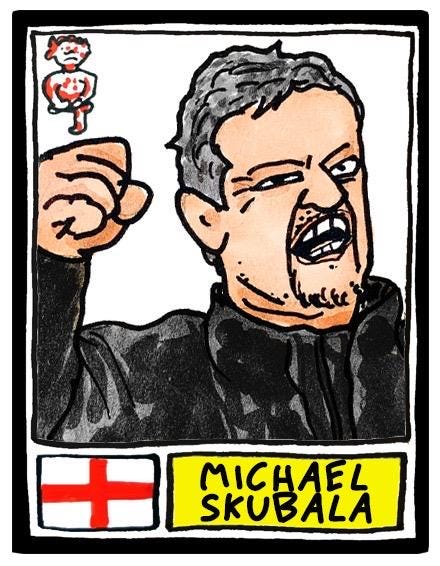 Lincoln City Vol 2 - No Score Draws Imps Going Up Edition - A3 print of 24 Wonky Panini-Style No Score Draws Doodles Of LCFC's 25/26 Side