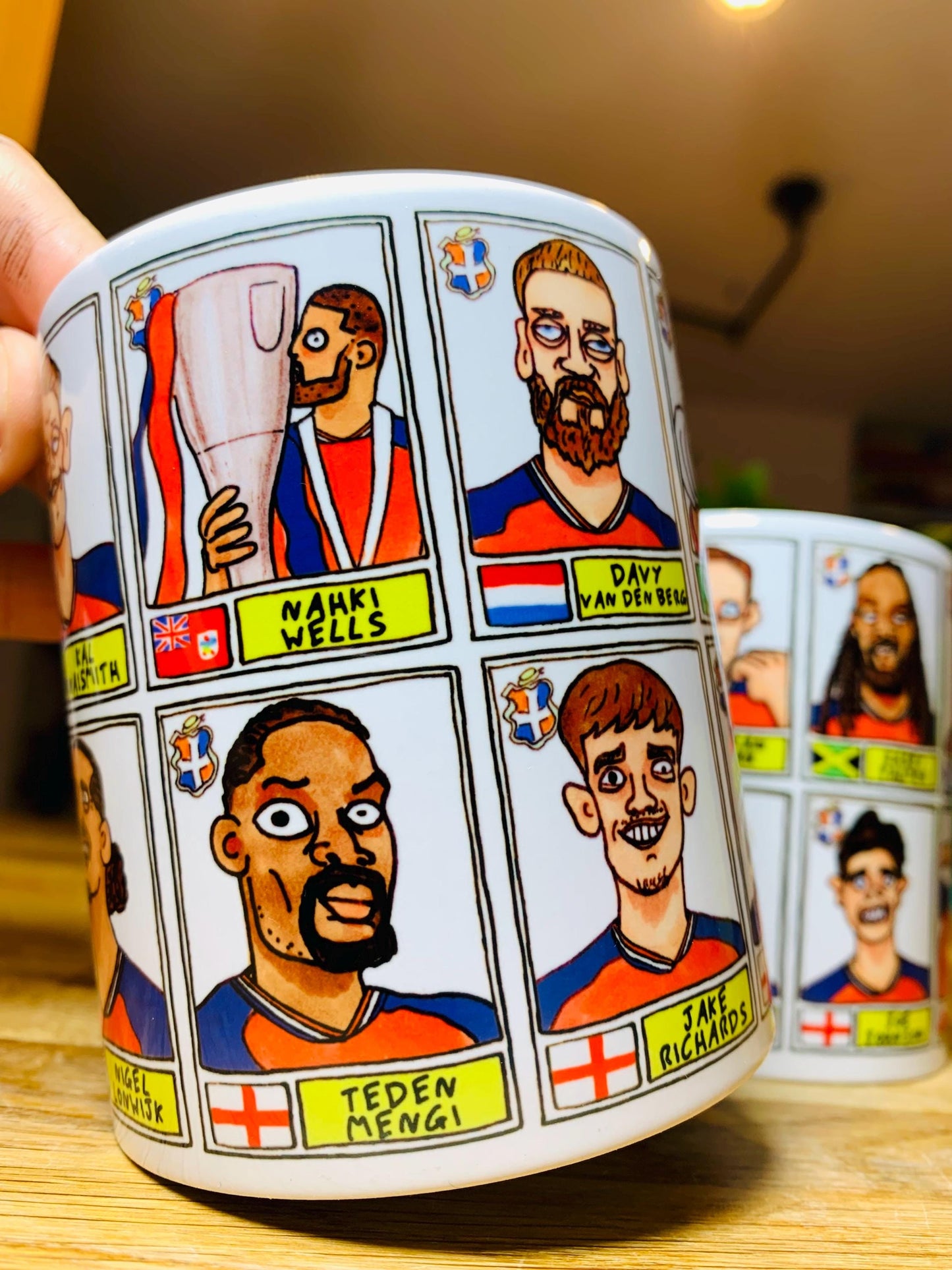 Luton Town Vol 4 'El Hattico' No Score Draws Mug Set - Set of TWO DIFFERENT 11oz Mugs with Wonky Panini-doodles of LTFC's 25/26 Wembley Side
