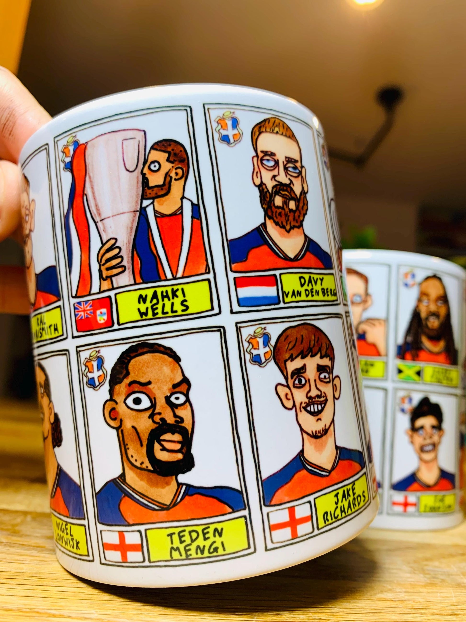 Luton Town Vol 4 'El Hattico' No Score Draws Mug Set - Set of TWO DIFFERENT 11oz Mugs with Wonky Panini-doodles of LTFC's 25/26 Wembley Side