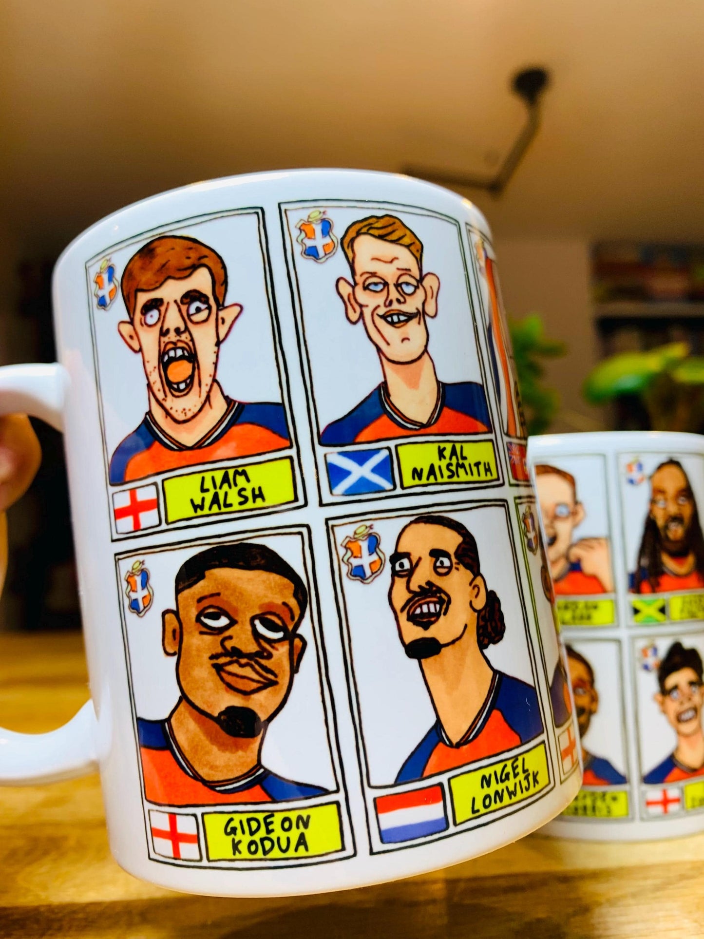 Luton Town Vol 4 'El Hattico' No Score Draws Mug Set - Set of TWO DIFFERENT 11oz Mugs with Wonky Panini-doodles of LTFC's 25/26 Wembley Side