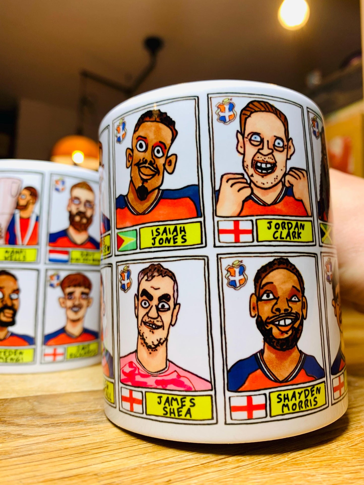 Luton Town Vol 4 'El Hattico' No Score Draws Mug Set - Set of TWO DIFFERENT 11oz Mugs with Wonky Panini-doodles of LTFC's 25/26 Wembley Side