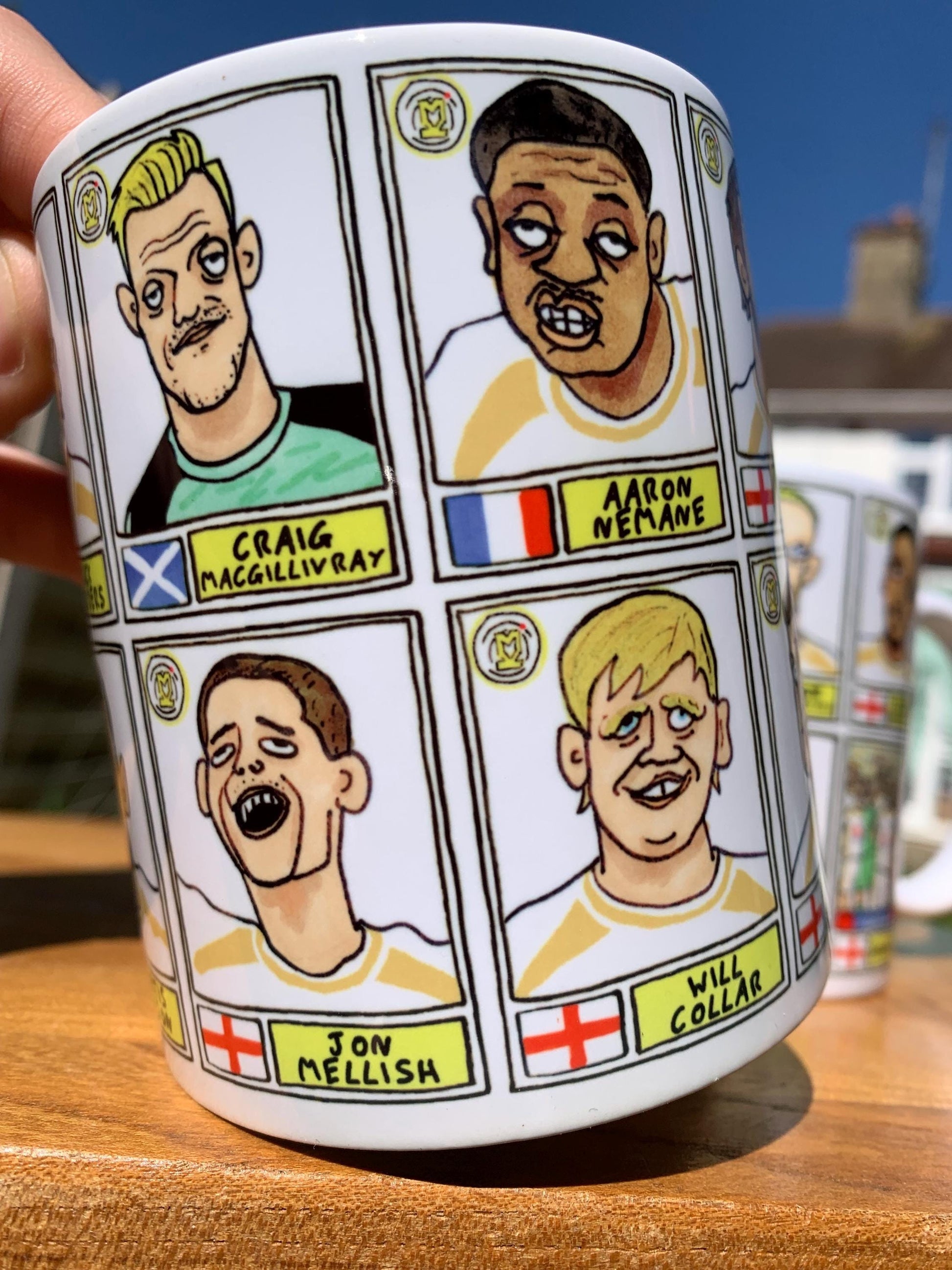 MK Dons - Dons Going Up No Score Draws Mug Set - Set of Two DIFFERENT 11oz Ceramic Mugs with Wonky Doodles Of MKDFC 25/26 Promotion-Winners