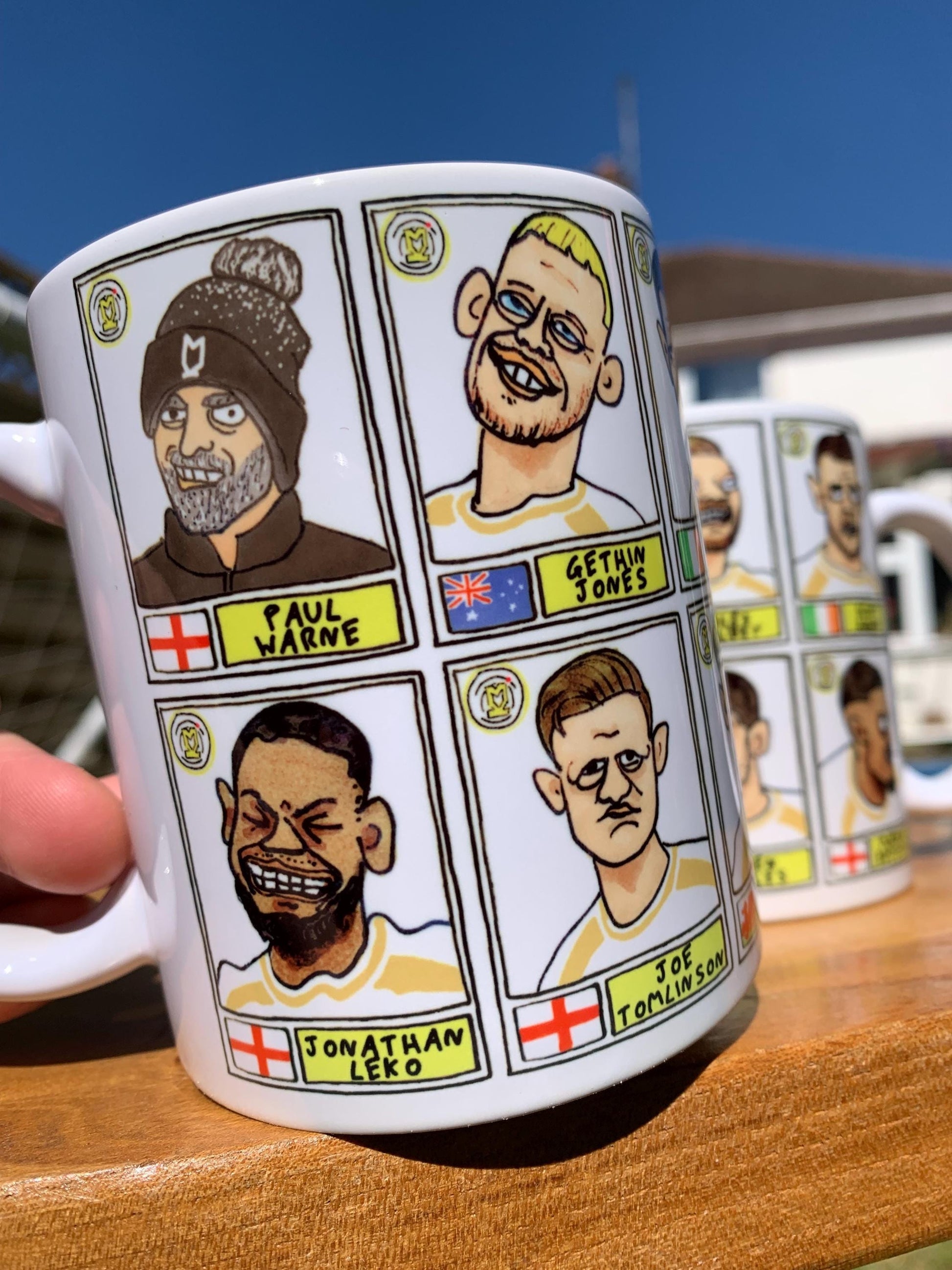 MK Dons - Dons Going Up No Score Draws Mug Set - Set of Two DIFFERENT 11oz Ceramic Mugs with Wonky Doodles Of MKDFC 25/26 Promotion-Winners