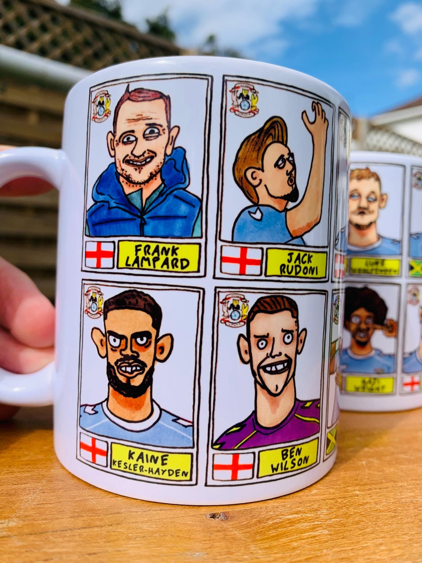Coventry City Vol 2 - Sky Blues Going Up No Score Draws Mug Set - Set of TWO DIFFERENT 11oz Ceramic Mugs with Wonky CCFC Doodles