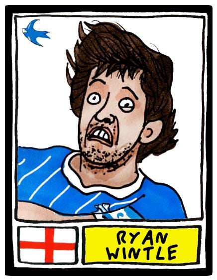 Cardiff City Vol 2 - No Score Draws Bluebirds Going Up Edition - A3 print of 24 Wonky Panini-Style Doodles Of CCFC's Promotion-Winning Side