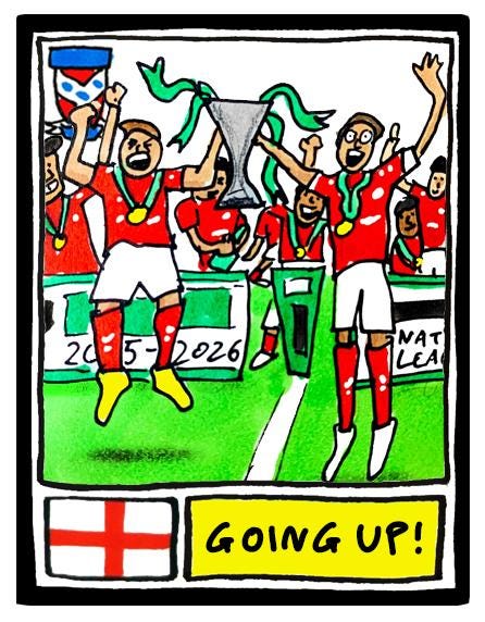 York City Vol 2 - No Score Draws Minstermen Going Up Edition - A3 print of 24 hand-drawn wonky doodles of YCFC's 25/26 Promotion Winners
