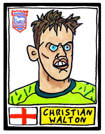 Ipswich Town Vol 4 - No Score Draws Town Going Up Edition - A3 print of 24 Wonky Panini-Style Doodles Of ITFC's 25/26 Promotion-Winning Side