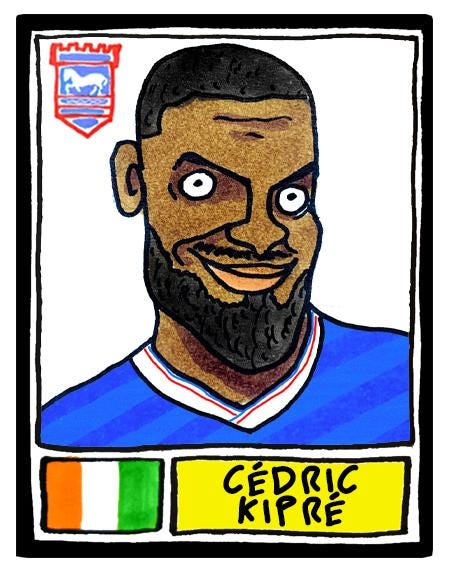 Ipswich Town Vol 4 - No Score Draws Town Going Up Edition - A3 print of 24 Wonky Panini-Style Doodles Of ITFC's 25/26 Promotion-Winning Side
