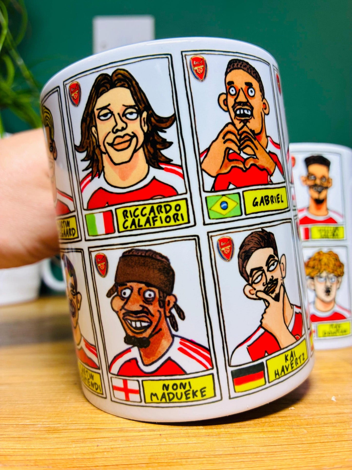 Arsenal Vol 5 Gunners 25/26 No Score Draws Mug Set - Set of TWO DIFFERENT 11oz Mugs with Wonky Panini-doodles of AFC's 25/26 Squad