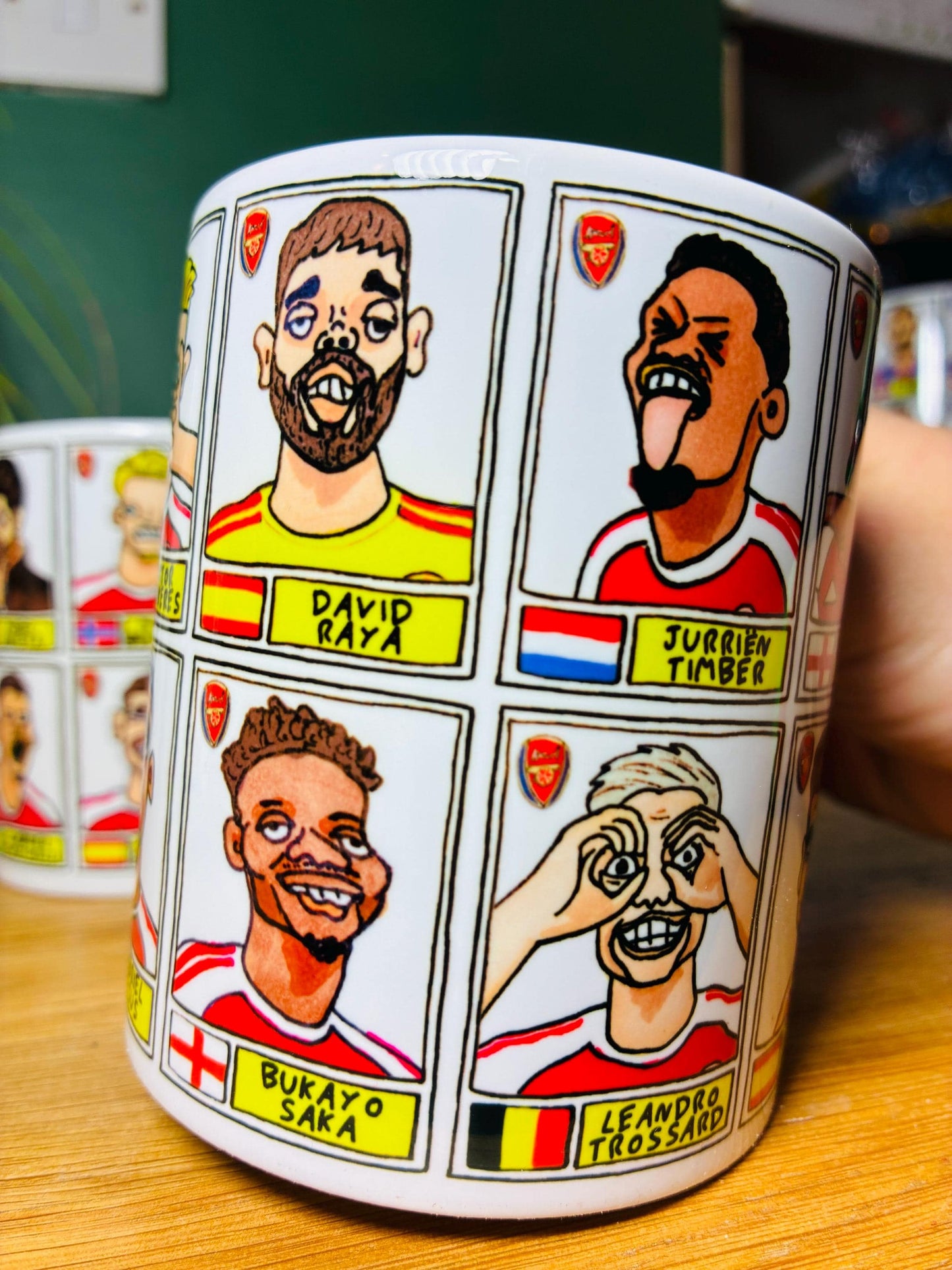 Arsenal Vol 5 Gunners 25/26 No Score Draws Mug Set - Set of TWO DIFFERENT 11oz Mugs with Wonky Panini-doodles of AFC's 25/26 Squad