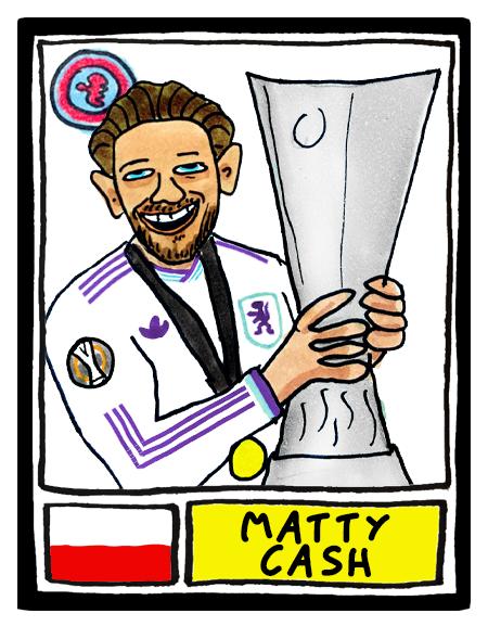 Aston Villa Europa League CHAMPIONS - No Score Draws Istanbul '26 Edition - A3 print of 26 hand-drawn wonky Panini-doodles of AVFC 25/26