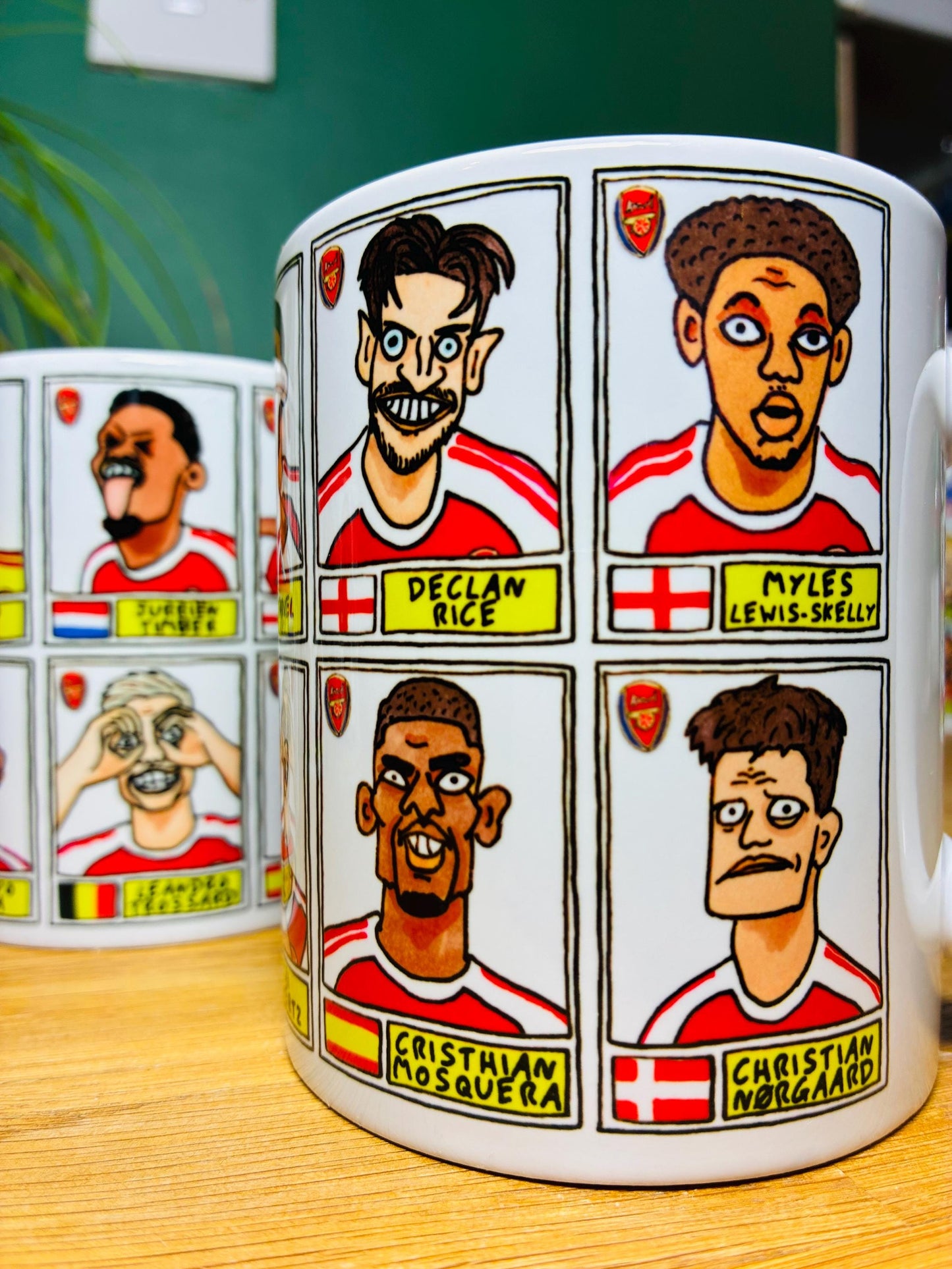 Arsenal Vol 5 Gunners 25/26 No Score Draws Mug Set - Set of TWO DIFFERENT 11oz Mugs with Wonky Panini-doodles of AFC's 25/26 Squad