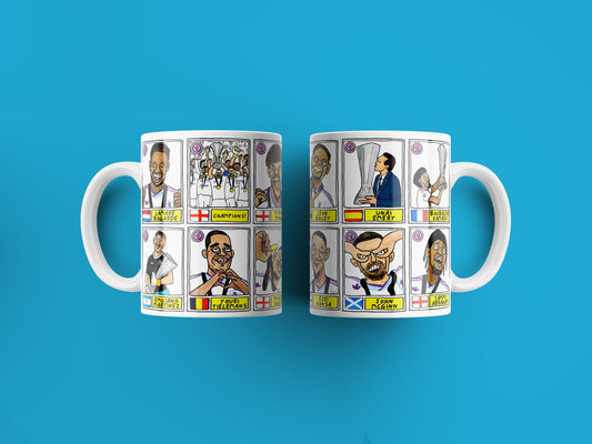 Aston Villa Europa League CHAMPIONS No Score Draws Mug Set - Set of 2 DIFFERENT 11oz Mugs with Wonky Panini-doodles of AVFC's 25/26 Squad