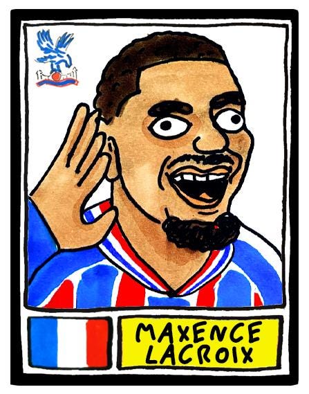Crystal Palace Conference League CHAMPIONS - No Score Draws Leipzig '26 Edition - A3 print of 25 hand-drawn Panini-doodles of CPFC 25/26