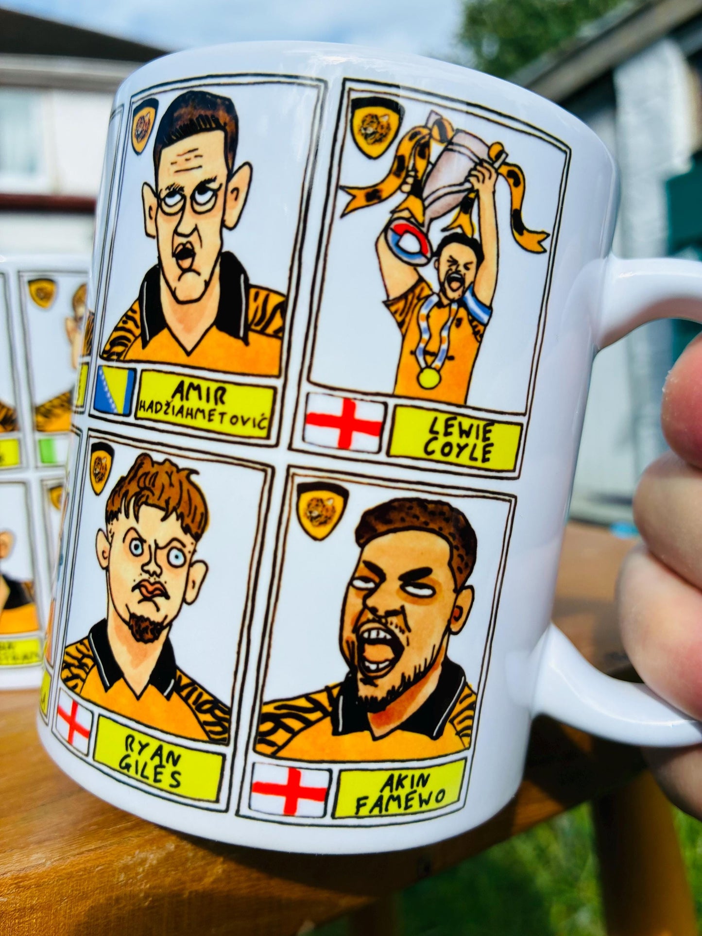 Hull City Vol 3 - 25/26 Tigers No Score Draws Mug Set - Set of 2 DIFFERENT 11oz Mugs with 24 Panini-doodles of HCAFCs Playoff Winning Squad