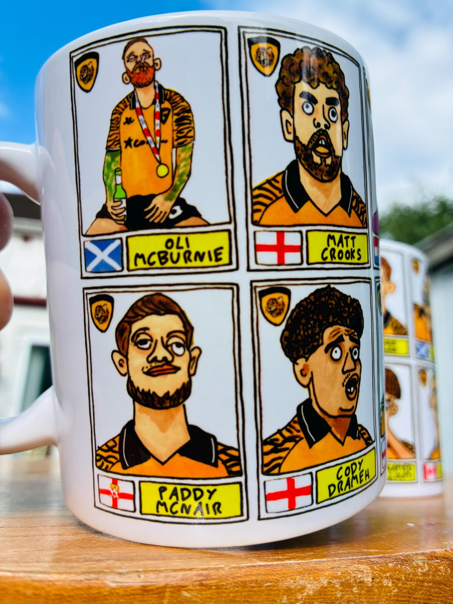 Hull City Vol 3 - 25/26 Tigers No Score Draws Mug Set - Set of 2 DIFFERENT 11oz Mugs with 24 Panini-doodles of HCAFCs Playoff Winning Squad