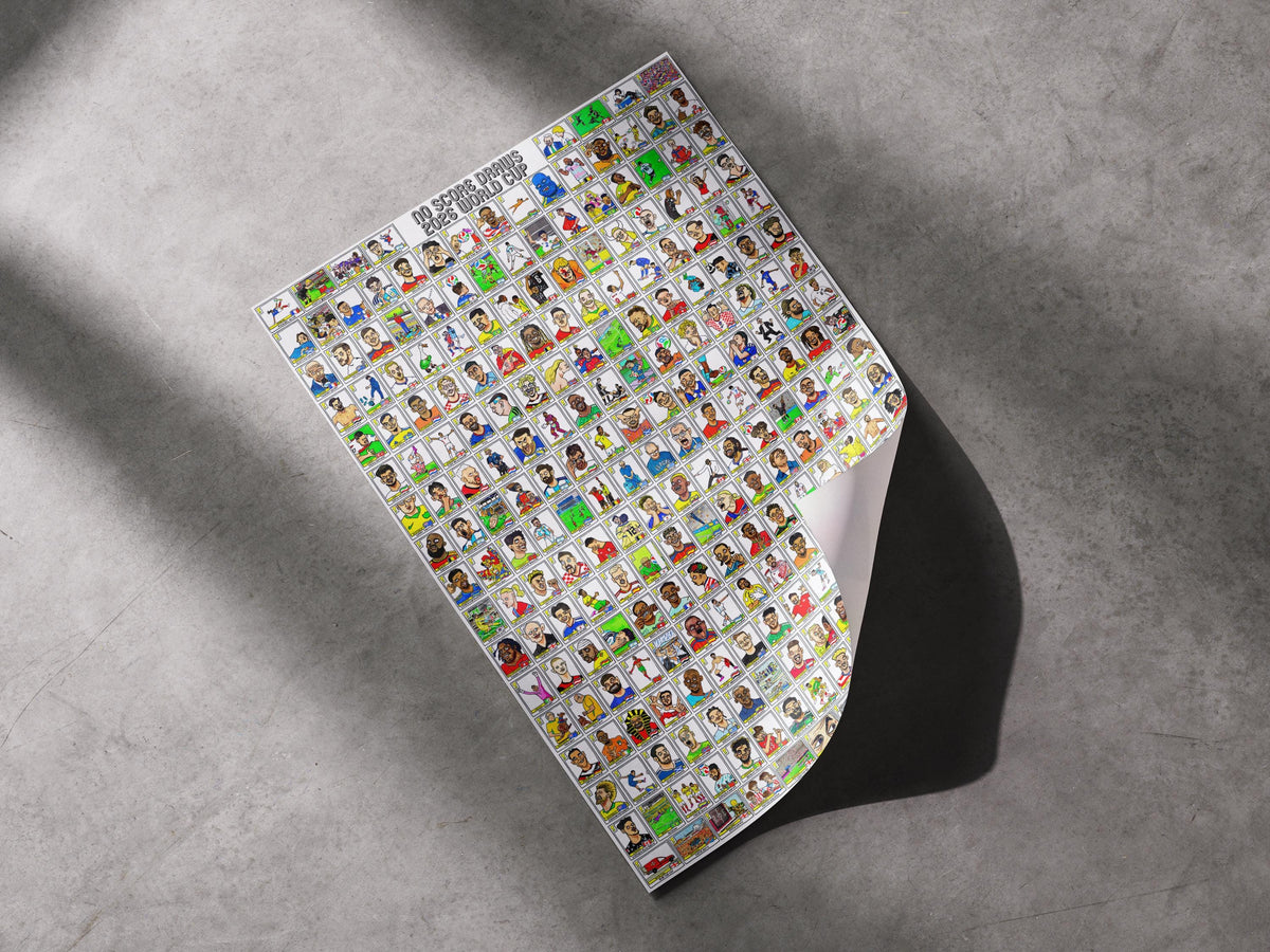 World Cup 2026 - No Score Draws A1 Poster - Extra Large Poster Featuring 245 Wonky Panini-Style WC2026 Doodles