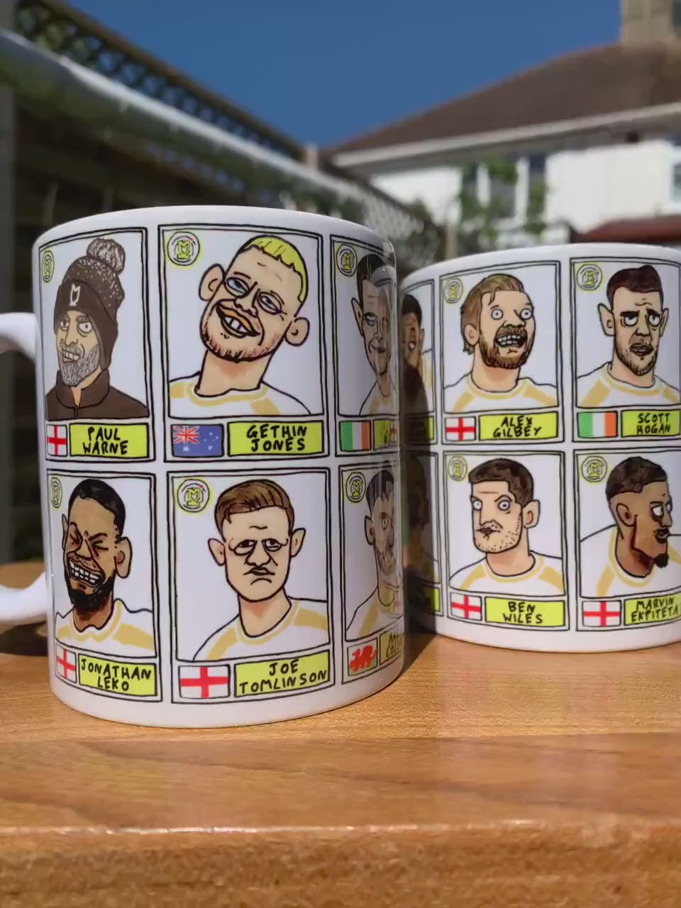 MK Dons - Dons Going Up No Score Draws Mug Set - Set of Two DIFFERENT 11oz Ceramic Mugs with Wonky Doodles Of MKDFC 25/26 Promotion-Winners