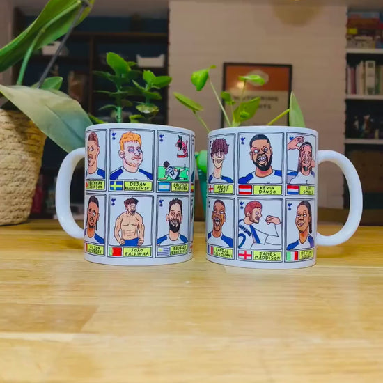 Spurs Volume 6 - COYS 25/26 No Score Draws Mug Set - Set of 2 DIFFERENT 11oz Ceramic Mugs with Wonky Panini-style THFC  Doodles