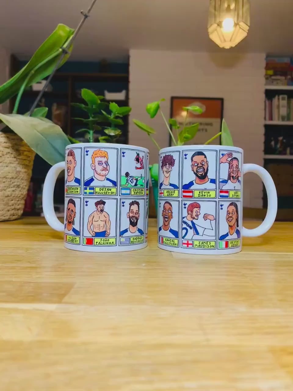 Spurs Volume 6 - COYS 25/26 No Score Draws Mug Set - Set of 2 DIFFERENT 11oz Ceramic Mugs with Wonky Panini-style THFC  Doodles