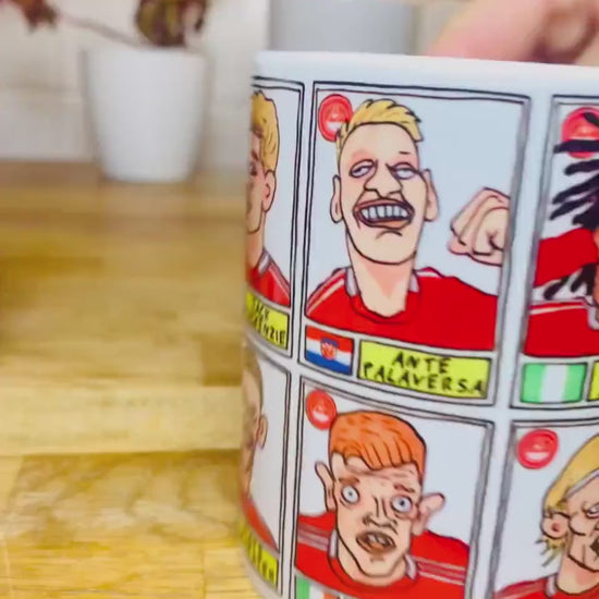 Aberdeen Vol 2 - Scottish Cup Winners 24/25 No Score Draws Mug Set - Set of TWO DIFFERENT 11oz Ceramic Mugs with Wonky Dons Panini-Doodles