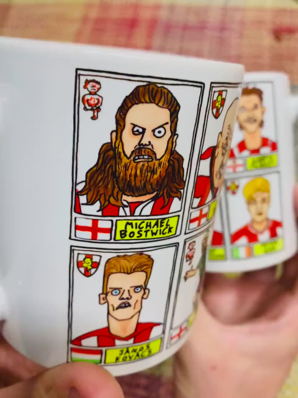 Lincoln City No Score Draws Mug Set - Set of TWO 11oz Ceramic Mugs with Wonky Panini sticker-style No Score Draws Doodles of 24 Imps icons