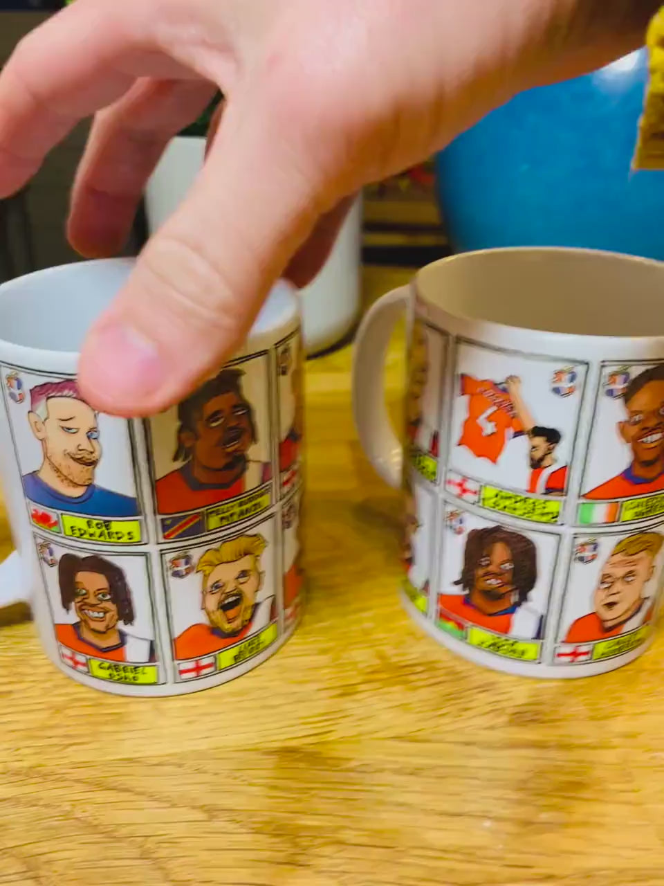 Luton Town Vol 3 No Score Draws Mug Set - Set of TWO 11oz Ceramic Mugs with Wonky Paninified Hatters Doodles of LTFC's 23/24 EPL Heroes