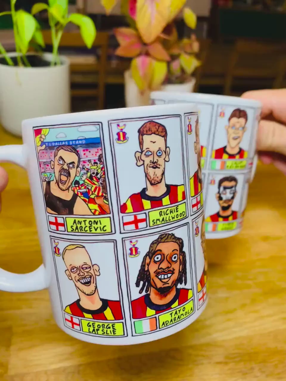 Bradford City Vol 2 Going Up No Score Draws Mug Set - Set of TWO DIFFERENT 11oz Ceramic Mugs with 24 Wonky Panini-Doodles of BCFC 24-25