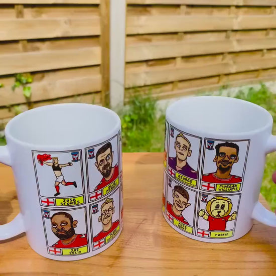 York City Vol 2 - No Score Draws Minstermen Going Up Mug Set - Set of TWO DIFFERENT 11oz Mugs with Wonky Panini-Doodles of YCFC's 25/26 Side