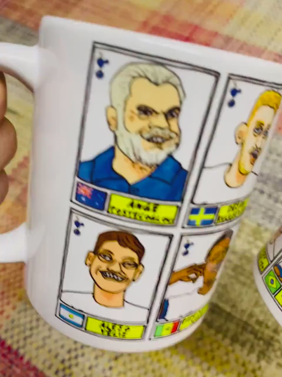 Spurs Volume 3 No Score Draws Mug Set - Set of TWO 11oz Ceramic Mugs with Wonky Panini sticker-style THFC Angeball No Score Draws Doodles