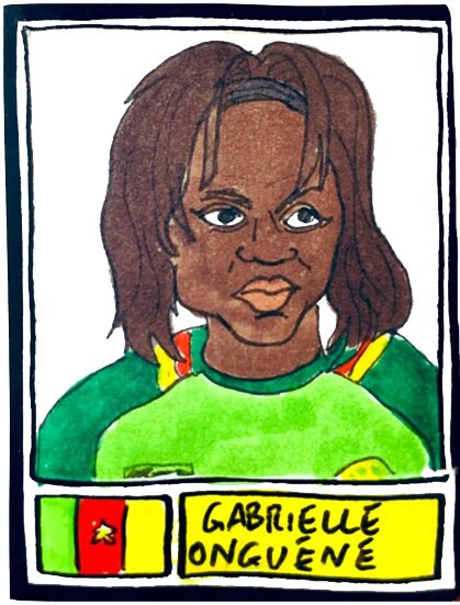 Women's World Cup 2019 - No Score Draws France 2019 Edition - A3 print of 36 hand-drawn Panini-style WWC2019 Cheapskate football stickers