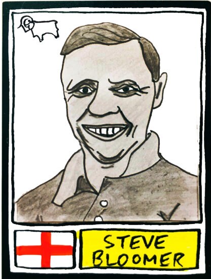Derby County Vol 2 - No Score Draws Rams Edition - A3 print of 36 hand-drawn Panini-sticker-style Derby County icons from down the years