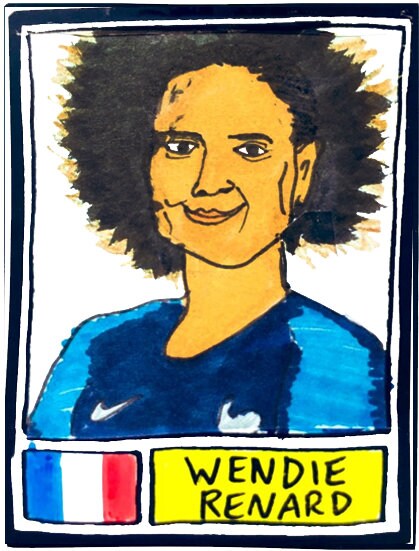 Women's World Cup 2019 - No Score Draws France 2019 Edition - A3 print of 36 hand-drawn Panini-style WWC2019 Cheapskate football stickers