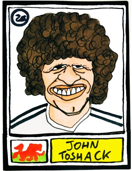 Swansea City - No Score Draws Swans Edition - A3 print of 36 hand-drawn Panini-style football sticker legends - Cheapskate football art