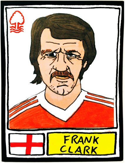 Nottingham Forest Vol 1 - No Score Draws Miracle Men Edition - A3 print of 23 hand-drawn Panini-sticker-style Forest icons from 1977-1980