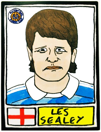 Luton Town - No Score Draws Hatters Edition - A3 print of 36 hand-drawn Panini-sticker-style Luton Town icons - Cheapskate football art