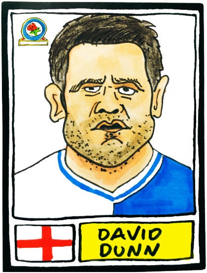 Blackburn Rovers - No Score Draws Ewood Park Edition - A3 print of 36 hand-drawn Panini-sticker-style BRFC icons - Cheapskate football art