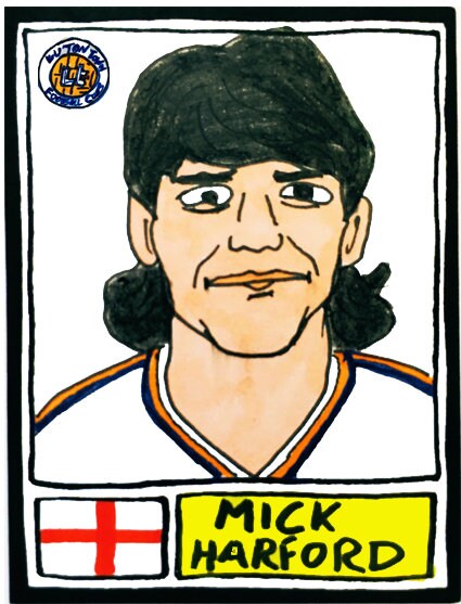 Luton Town - No Score Draws Hatters Edition - A3 print of 36 hand-drawn Panini-sticker-style Luton Town icons - Cheapskate football art