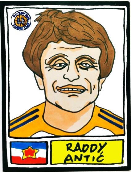 Luton Town - No Score Draws Hatters Edition - A3 print of 36 hand-drawn Panini-sticker-style Luton Town icons - Cheapskate football art
