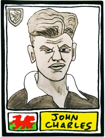 Wales - No Score Draws Cymru Edition - A3 print of 36 hand-drawn Panini-style Wales football icons - Cheapskate footy art