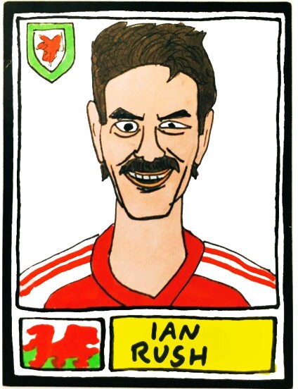 Wales - No Score Draws Cymru Edition - A3 print of 36 hand-drawn Panini-style Wales football icons - Cheapskate footy art