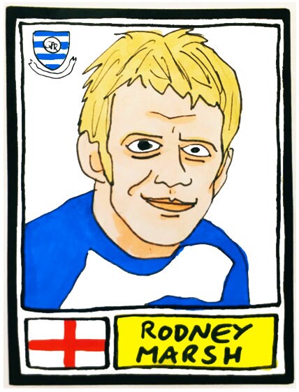 Queens Park Rangers - No Score Draws Loftus Road Edition - A3 print of 36 hand-drawn Panini-style QPR legends - Cheapskate football art