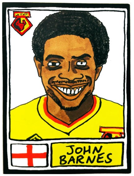 Watford - No Score Draws Hornets Edition - A3 print of 36 hand-drawn Panini-style football sticker legends - Cheapskate football art