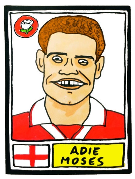 Barnsley - No Score Draws Tykes Edition - A3 print of 36 hand-drawn Panini-sticker-style Barnsley icons - Cheapskate football art