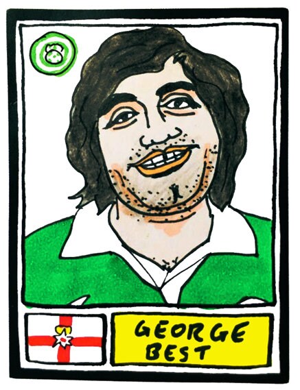 Hibs - No Score Draws Hibees Edition - A3 print of 36 hand-drawn Panini-style Hibernian football legends - Cheapskate football art