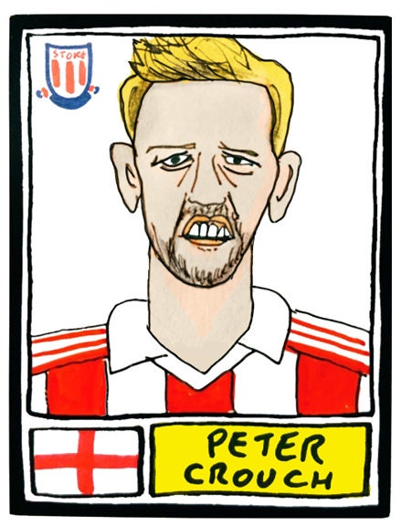 Stoke City Vol 1 - No Score Draws Potters Edition - A3 print of 36 hand-drawn Panini-style SCFC Icons - Cheapskate football art